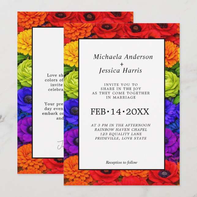 Invitación 🌈 LGBTQ Prosperar Juntos - Clásico (Anverso / Reverso)