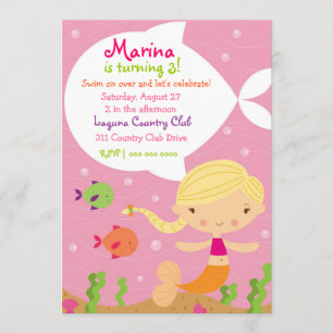 Invitación LGC el feliz Blonde de la sirena