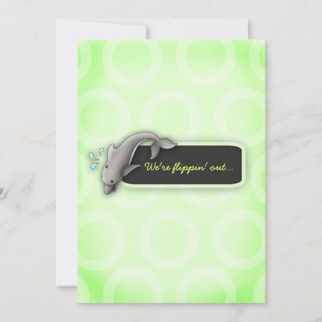 Invitación LGC| Flippin 'Out Green Surprise Baby Shower (Anverso)
