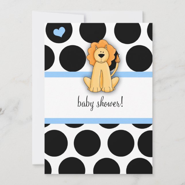 Invitación LGC| Polka Doted Lion Baby Shower (Anverso)