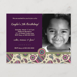 Invitación LGC Púrpura dulce Paisley