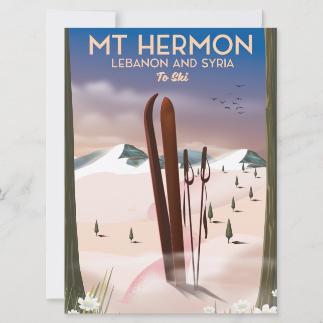 Invitación Líbano y Siria Mt Hermon Esquí (Anverso)