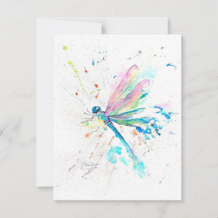 Invitación Libélula Adorable Colorida   Regalo Para Navidad