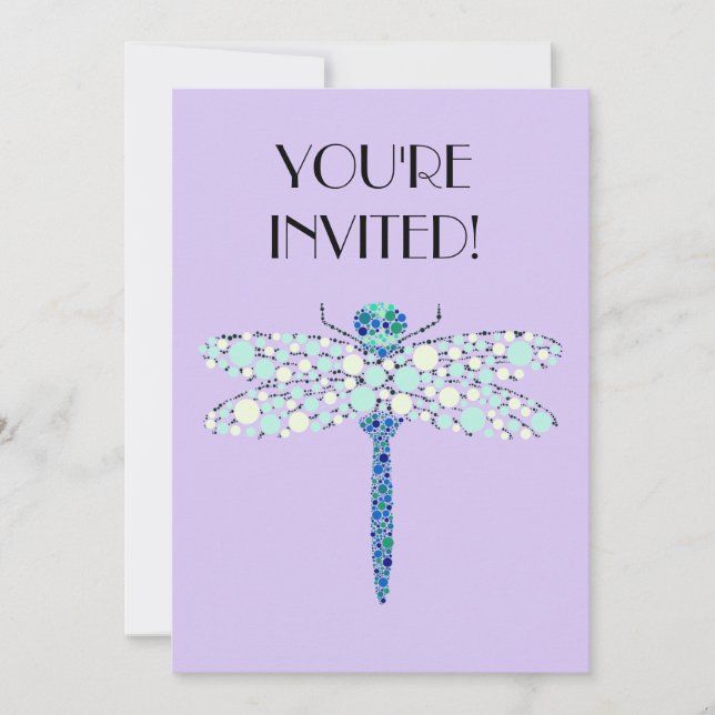 Invitación Libélula en puntos (Anverso)