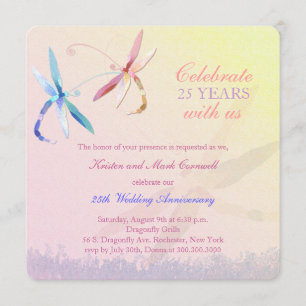 Invitación Libélula Pareja 25 Aniversario de Boda
