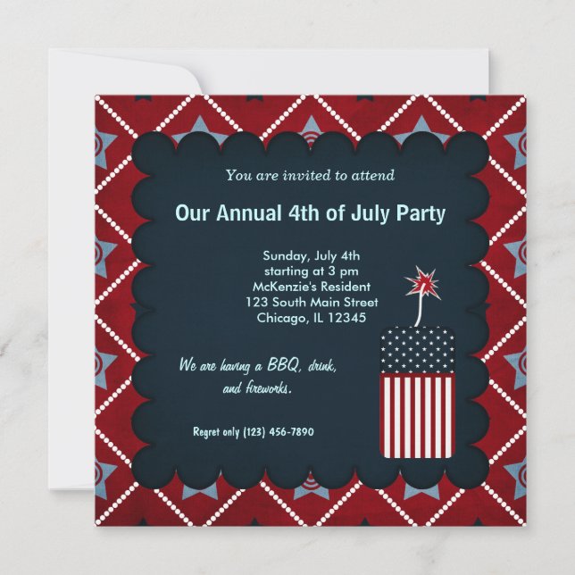 Invitación Libertad 4 de julio (Anverso)