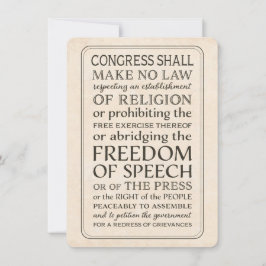 Invitación Libertad de prensa - Texto de primera enmienda