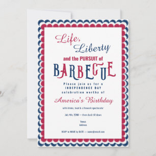 Invitación Libertad de vida 4 de julio Fuego Patriótico de ba