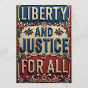 Invitación Libertad y Justicia para Todos Patriótico Vintage