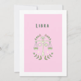 Invitación Libra Rosa, zodiaco, signo zodiacal