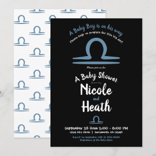 Invitación LIBRA Septiembre Octubre Astrología Baby Shower  