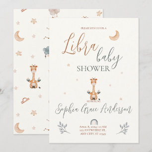 Invitación Libra Zodiac señal de la ducha de bebé
