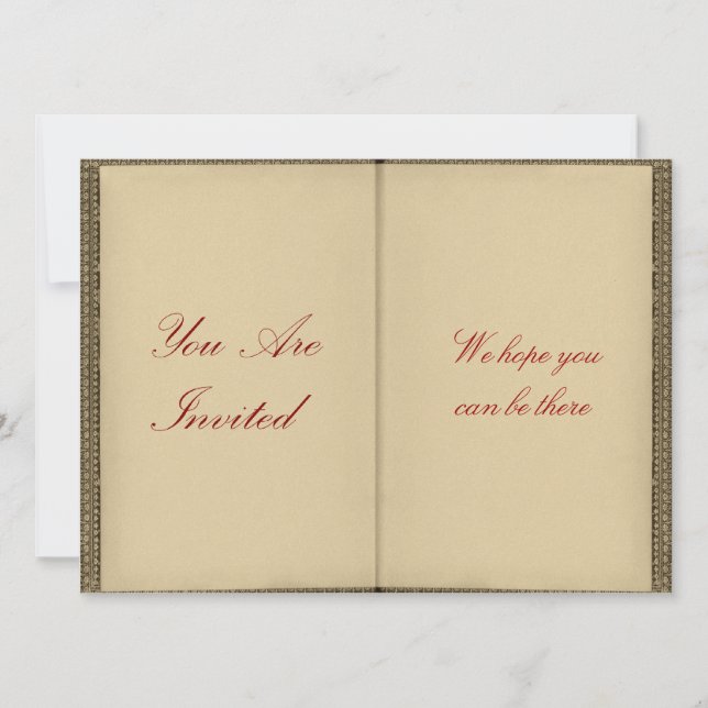 Invitación Libro abierto - el estilo del vintage invita (Anverso)