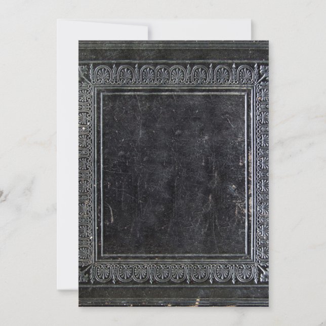 Invitación Libro Antiguo Negro Caído (Anverso)