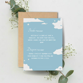 Invitación Libro azul y pañales para la ducha de bebé