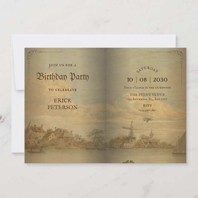 Invitación Libro clásico de Vintage (Anverso)