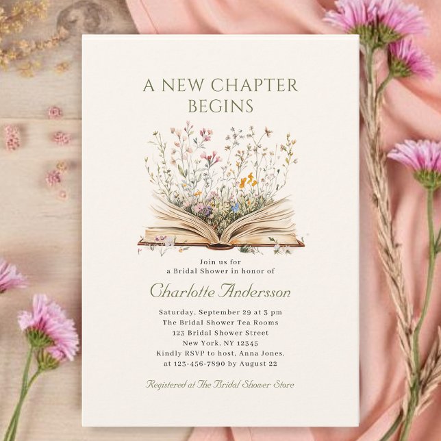 Invitación Libro de Acuarela Nueva Capítulo Floral Despedida  (Subido por el creador)