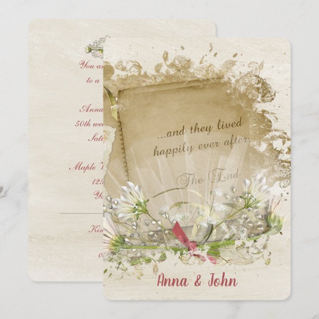 Invitación Libro de Aniversario boda (Anverso / Reverso)
