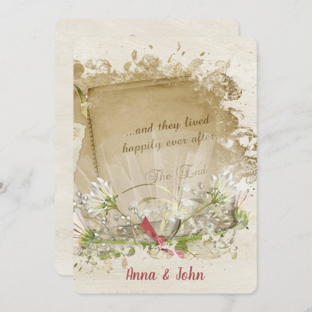 Invitación Libro de aniversario de bodas (Anverso / Reverso)