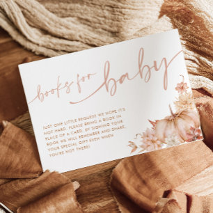 Invitación Libro de Baby Shower de Otoño Little Pumpkin para 