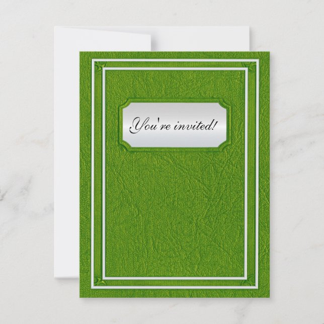 Invitación Libro de bodas con cubierta vieja (Anverso)
