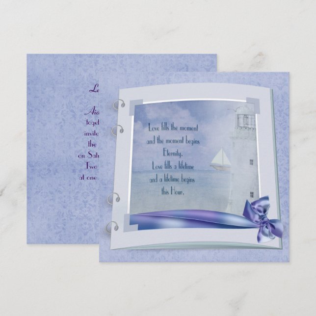 Invitación Libro de Bodas náuticos (Anverso / Reverso)