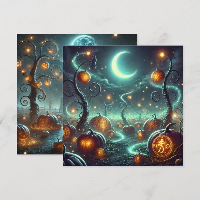 Invitación Libro de calabazas para calabazas de Whimsigog oto (Anverso / Reverso)