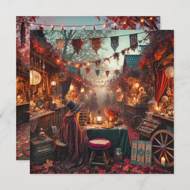 Invitación Libro de carátula del mercado del Whimsigoth en ot (Anverso / Reverso)