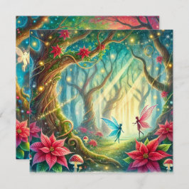 Invitación Libro de carátulas de Poinsettia y bosques para ti