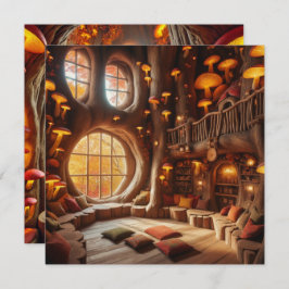 Invitación Libro de carátulas del árbol hollow del otoño impr