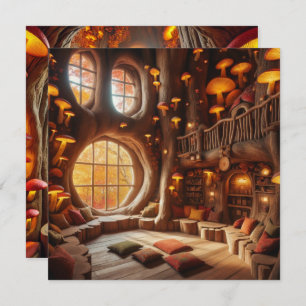 Invitación Libro de carátulas del árbol hollow del otoño impr