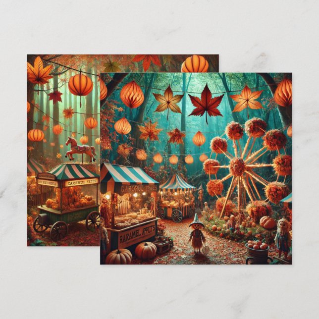 Invitación Libro de carnaval del otoño imprimible (Anverso / Reverso)