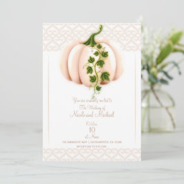 Invitación Libro de Cuentos de Calabaza Rosa Pálido Boda de O