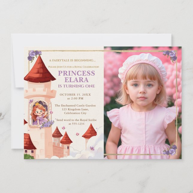 Invitación Libro de Cuentos de Cumpleaños de la Princesa Capr (Anverso)
