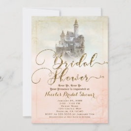 Invitación Libro de cuentos de hadas rosa Castillo Despedida 