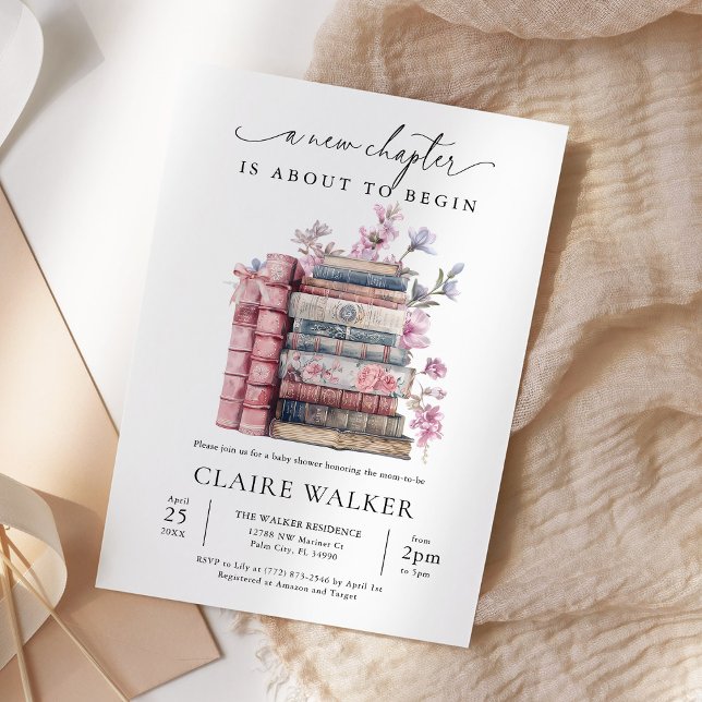 Invitación Libro de cuentos Nuevo capítulo Baby Shower (Subido por el creador)
