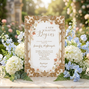 Invitación Libro de cuentos vintage nueva capítulo despedida 