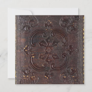Invitación Libro de cuero antiguo caído