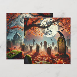 Invitación Libro de cuna de cementerio de Whimsigoth de otoño
