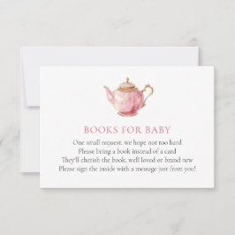 Invitación Libro de fiesta de té rosa para baby shower tarjet