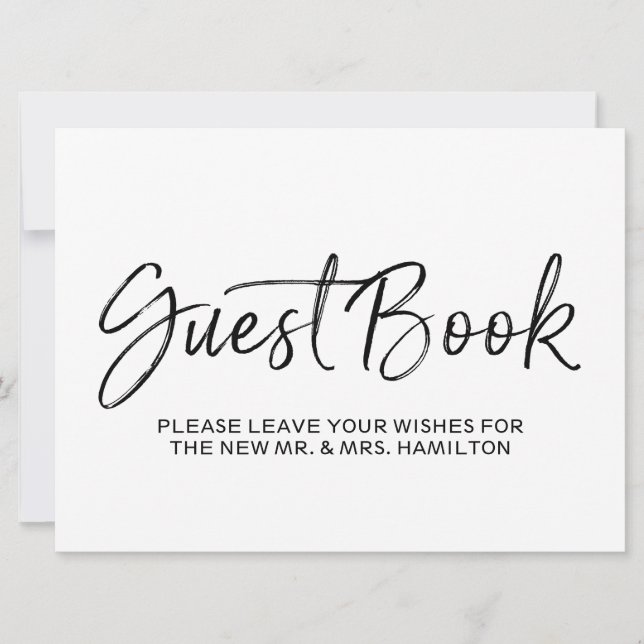 Invitación Libro de firmas para invitados de boda | Letra dor (Anverso)