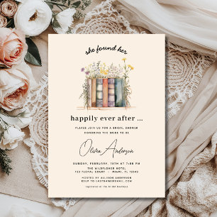 Invitación Libro de flores silvestres feliz por siempre despu
