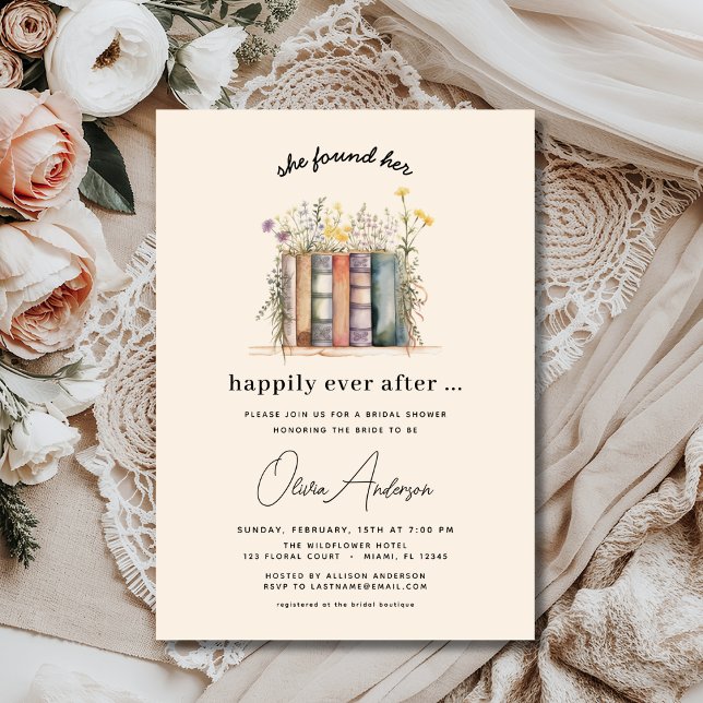 Invitación Libro de flores silvestres feliz por siempre despu (Subido por el creador)
