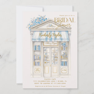 Invitación Libro de historias Biblioteca de librerías azules 