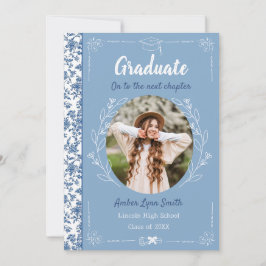 Invitación Libro de Historias de Graduación Azul Polvoriento