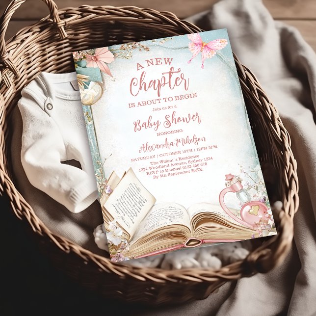 Invitación Libro de historias Nuevo capítulo Baby Shower (Subido por el creador)