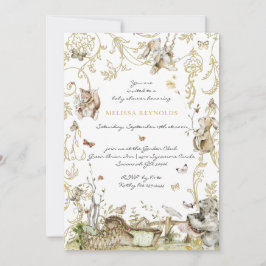 Invitación Libro de historias | Woodland Forest Baby Shower