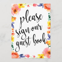 Libro de invitados de boda Asequible signo floral 