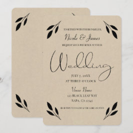 Invitación Libro de invitados de boda kraft moderno rústico d