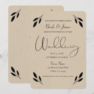 Invitación Libro de invitados de boda kraft moderno rústico d